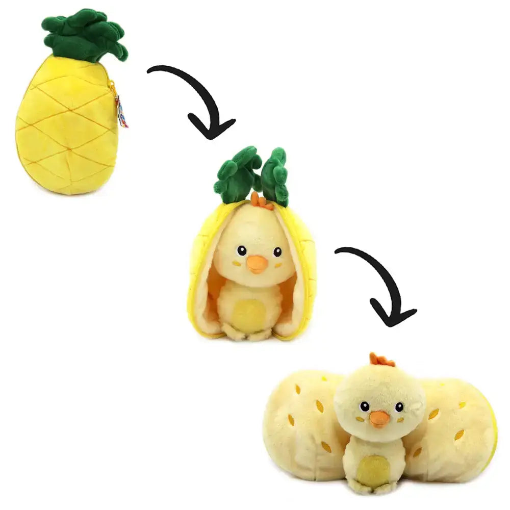 Plush toy that transforms from a pineapple to a chick
