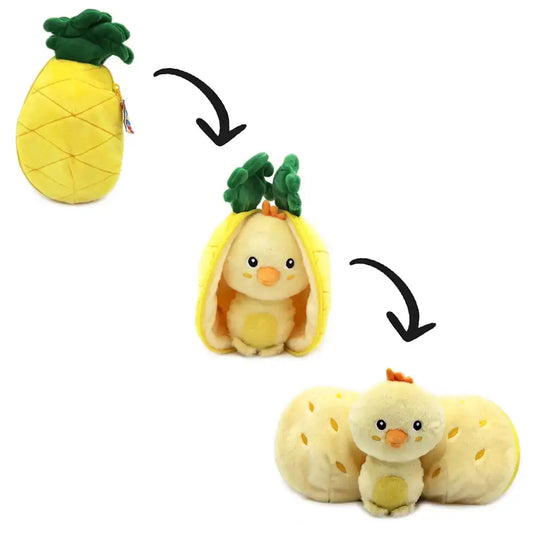 Plush toy that transforms from a pineapple to a chick