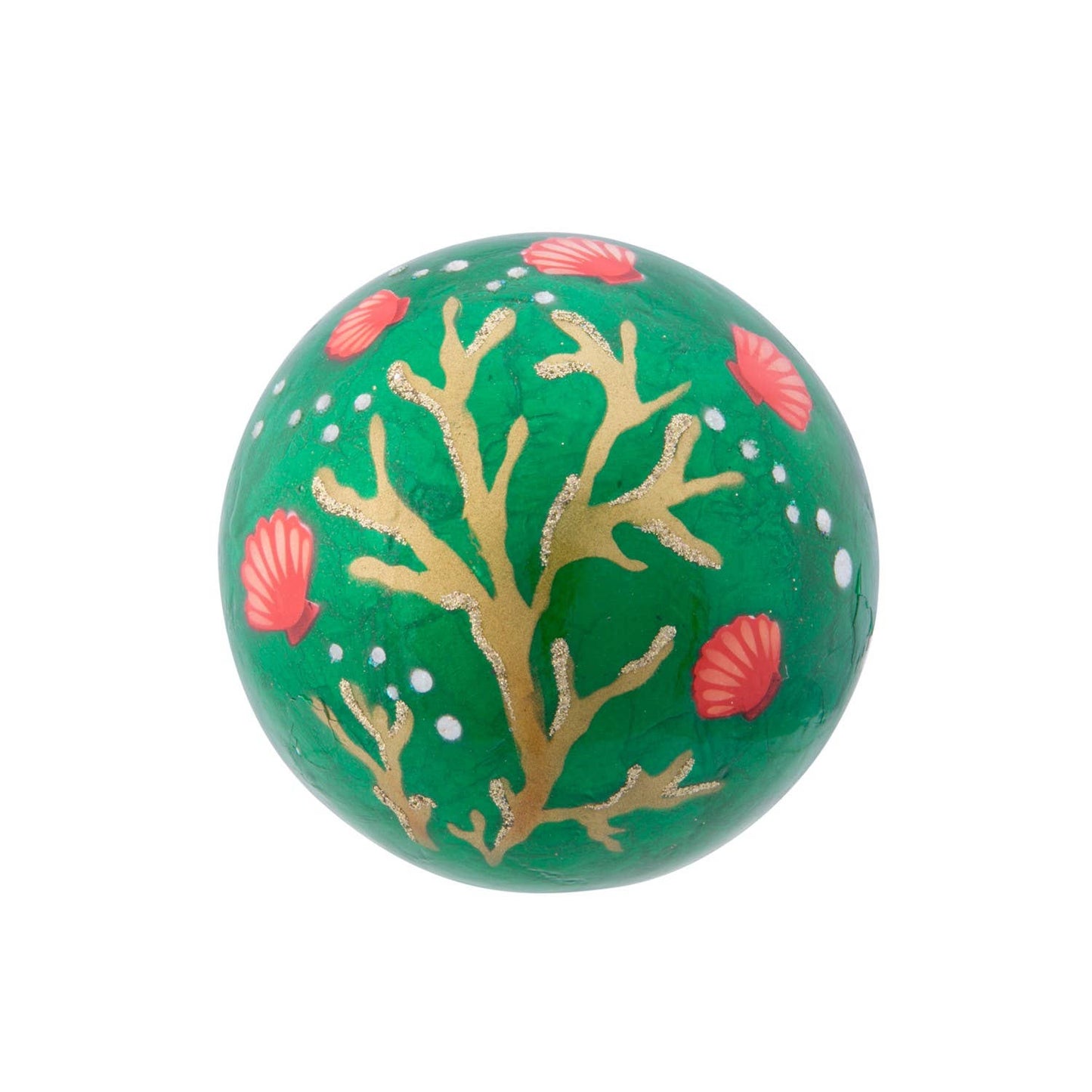 SALE Christmas Coral Capiz Ball Bowl Filler