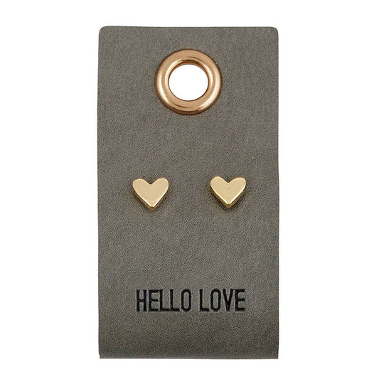 Leather Tag  Earrings - Heart