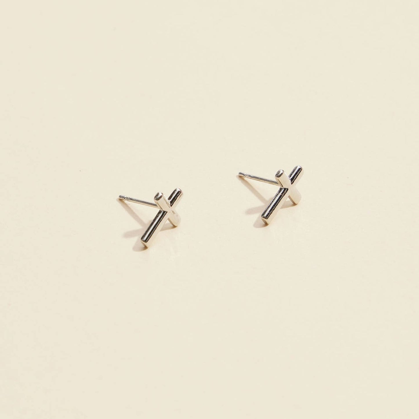 Cross Gold Dip Stud Earrings