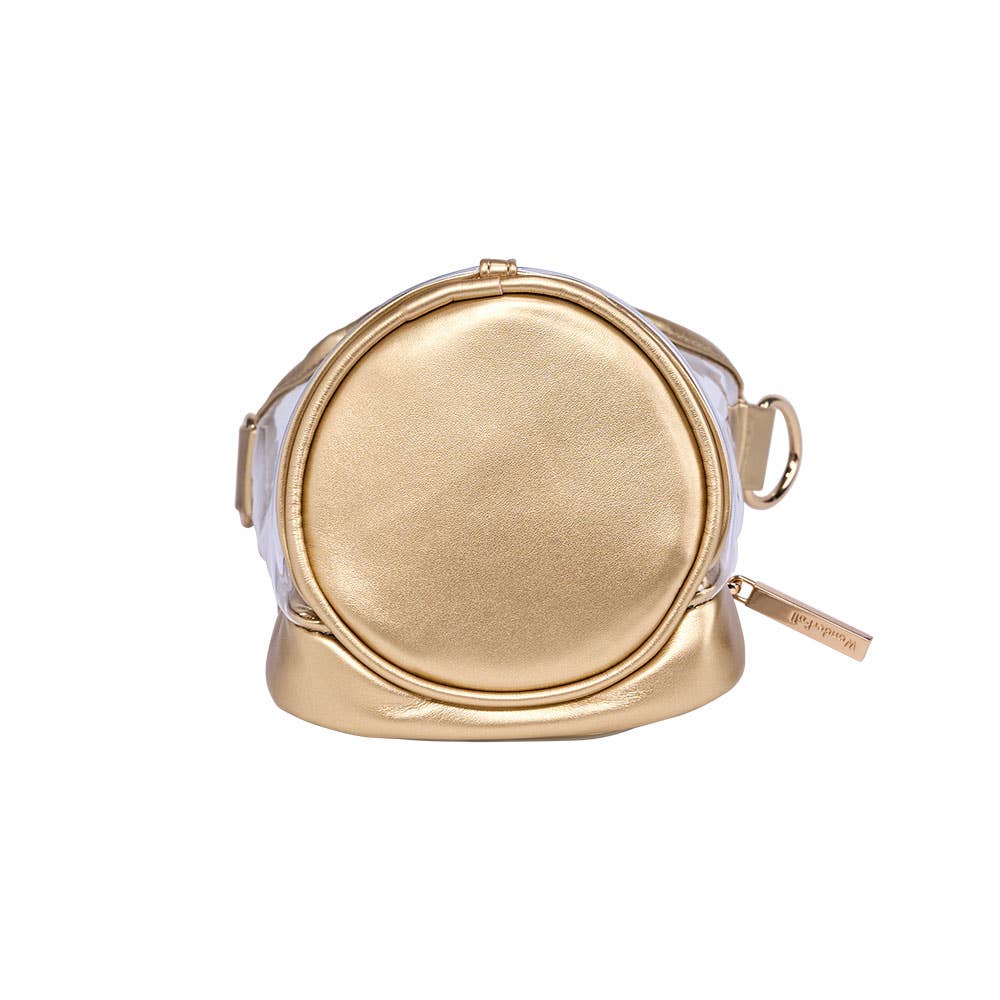 Clear HydroBag® Stadium with Gold Trim and Matching Pouch