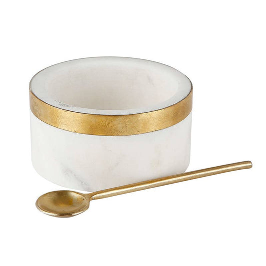 Marble Bowl with Brass Spoon