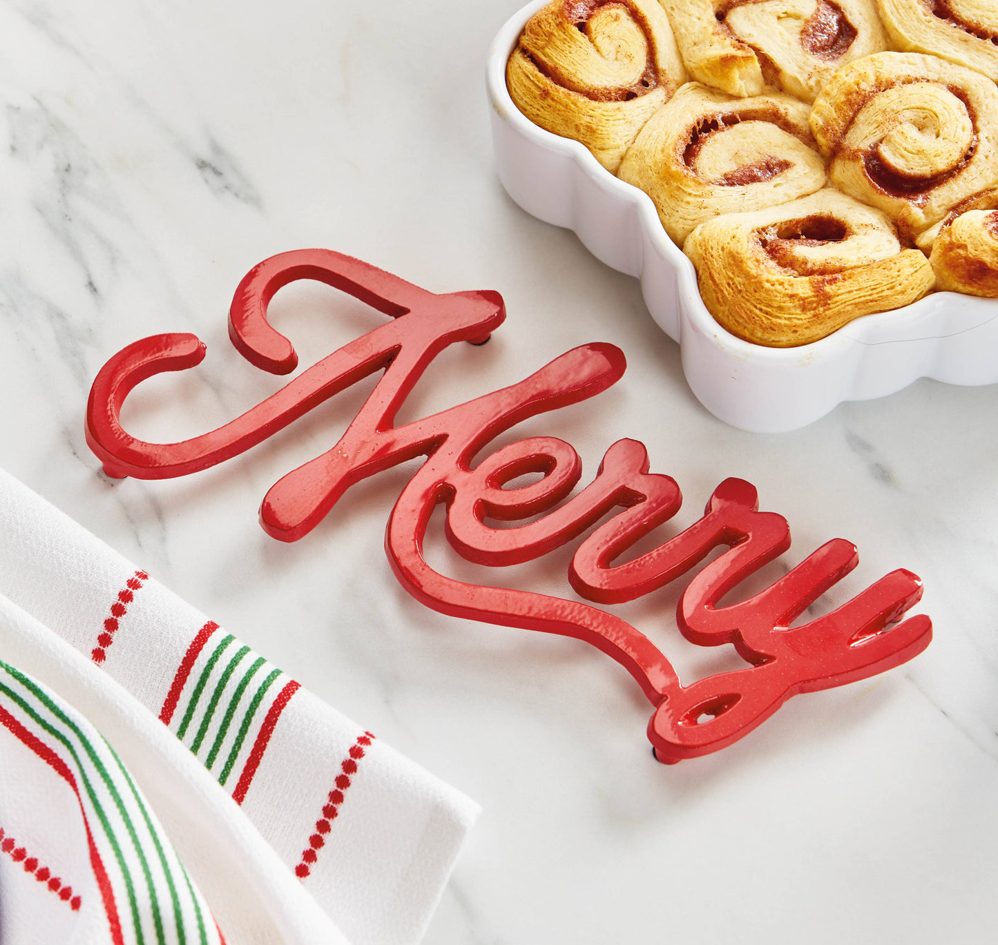 Merry Metal Trivet~ Red