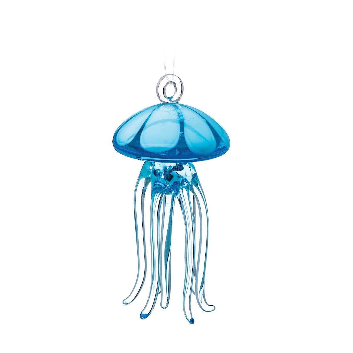 Christmas Blue Jellyfish Glass Ornament