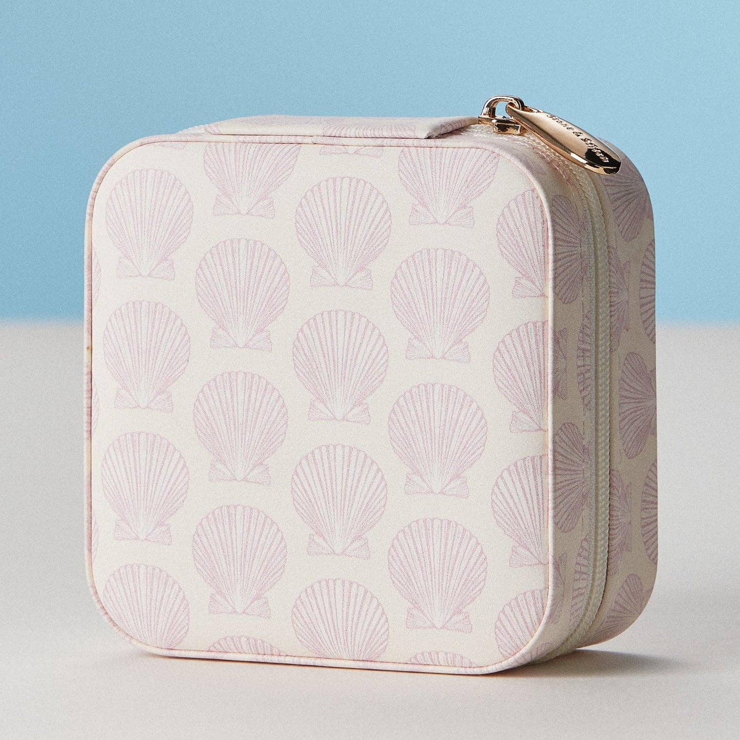 Pink Shell Travel Jewelry Box