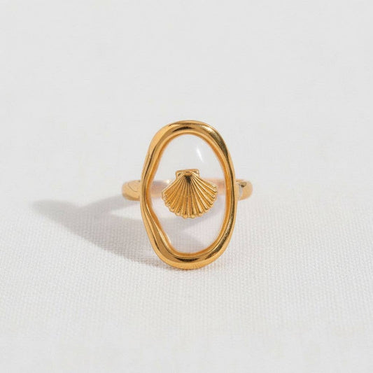 Stylish Open Ring with Shell Design