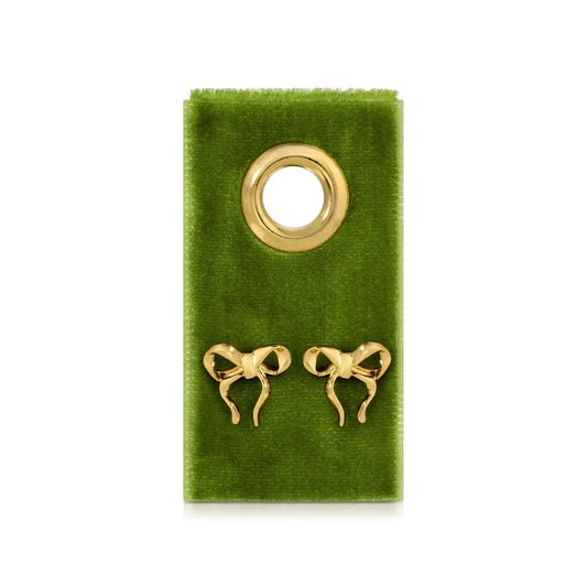 Single Gold Studs on a Velvet Tag