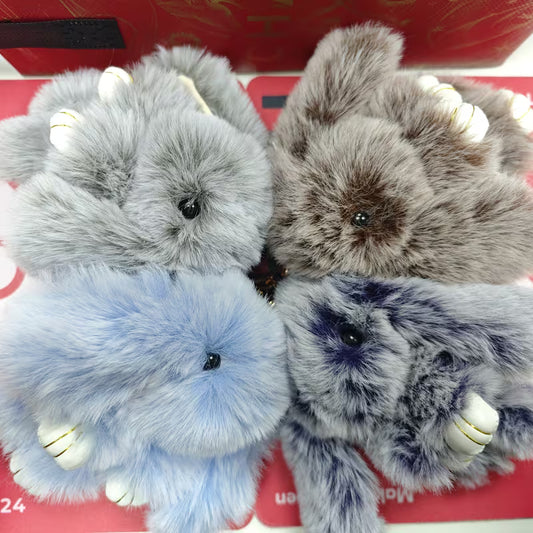 Fuzzy Bunny Plush Keychains
