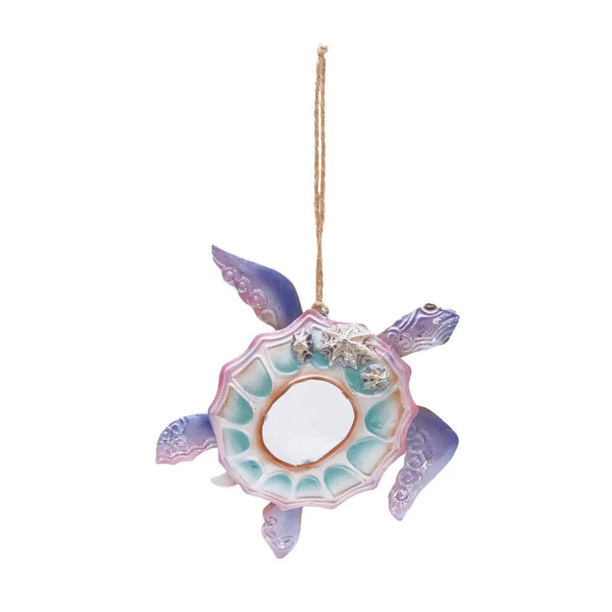 Christmas Sea Turtle Metal & Capiz Ornament