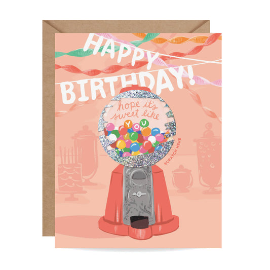 Scratch-off Card - Gumball Machine - Birthday