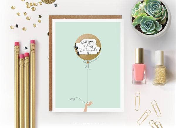 Scratch-off Card - Mint & Gold Balloon - Birthday/Everyday