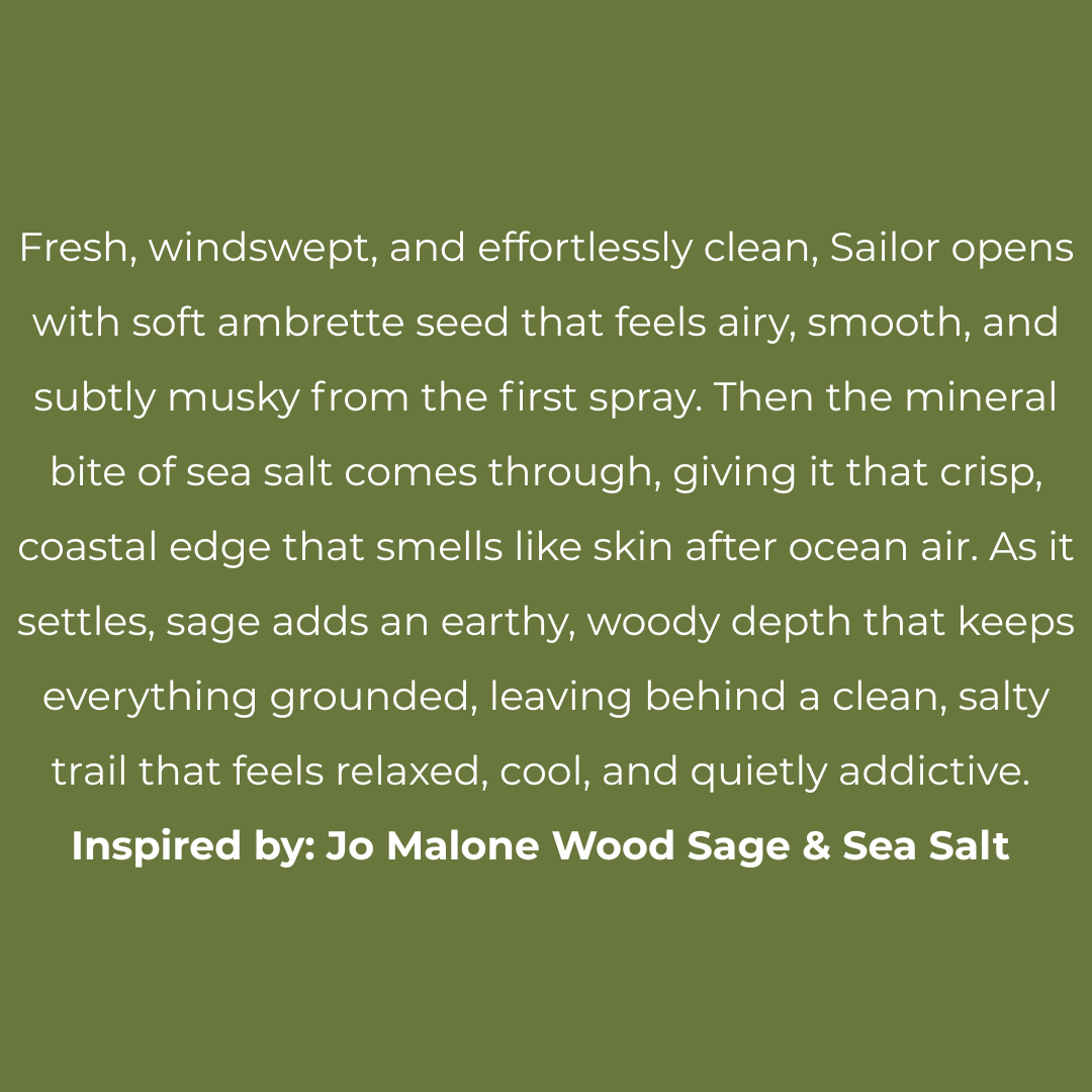 Sailor Perfume | Inspired by J.M. Wood Sage & Sea Salt