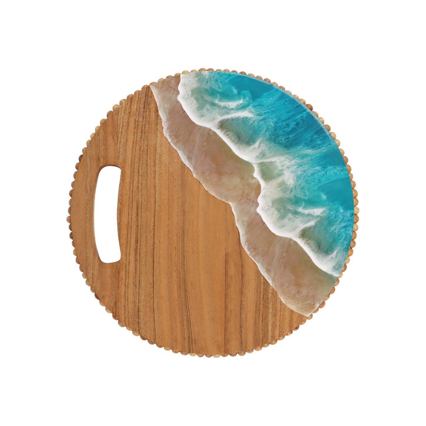 Coastal Round Wave Acacia Wood Server