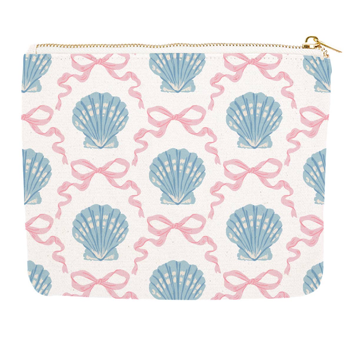 Zipper Canvas Pouch | Bow Sea Shell
