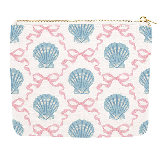 Zipper Canvas Pouch | Bow Sea Shell