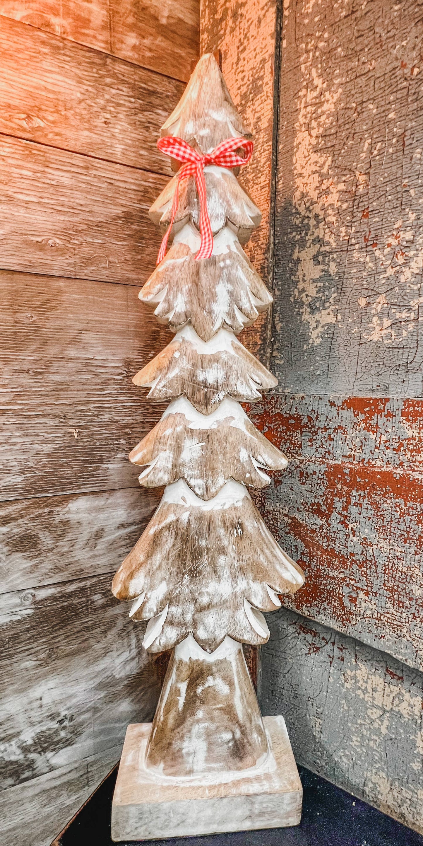 Skinny Whitewashed Trees with a Ribbon