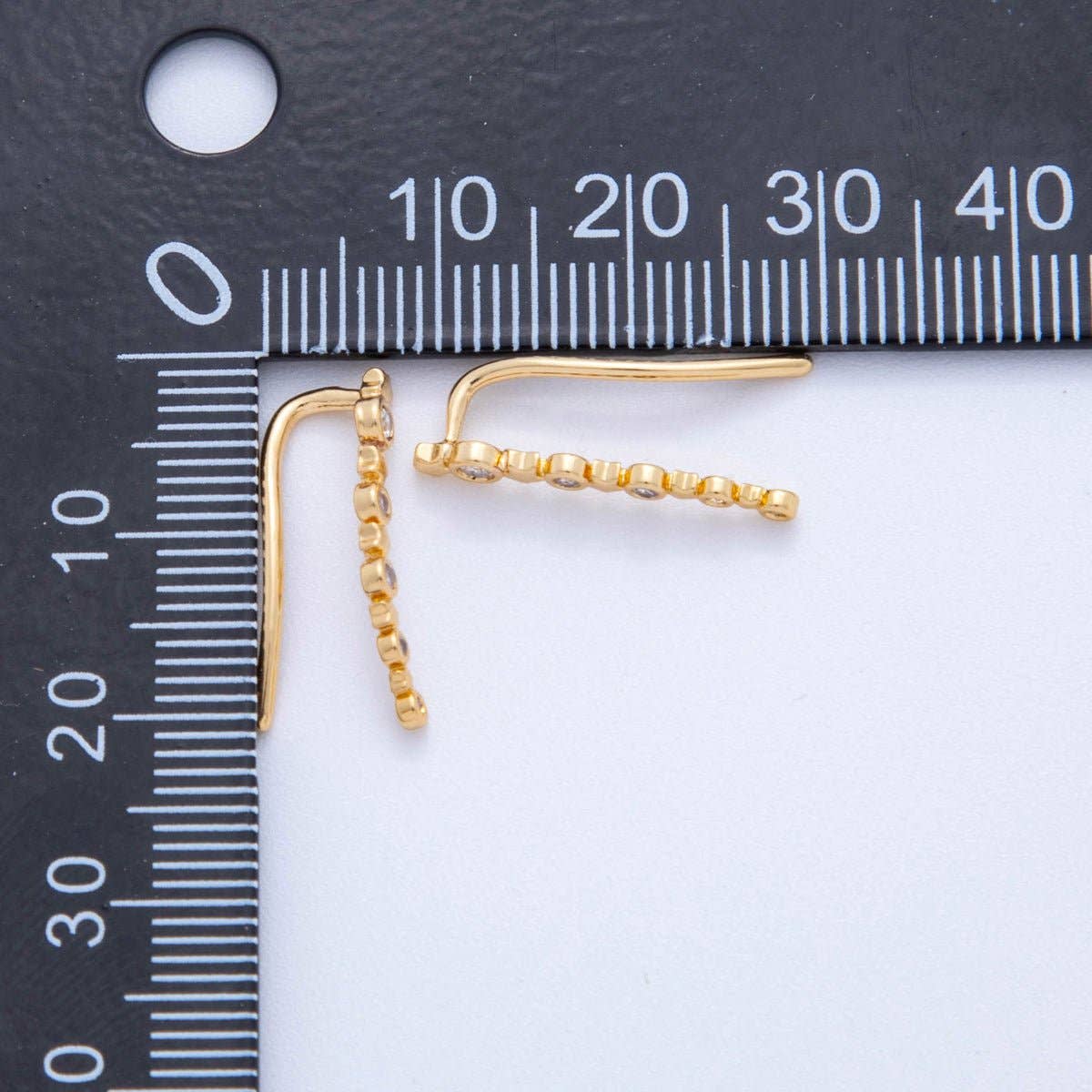 18K Gold Filled Micro Paved CZ Fallen Star Ear Climber Earrings