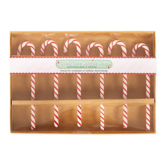 Candy Cane Swizzle Stick Set of 6