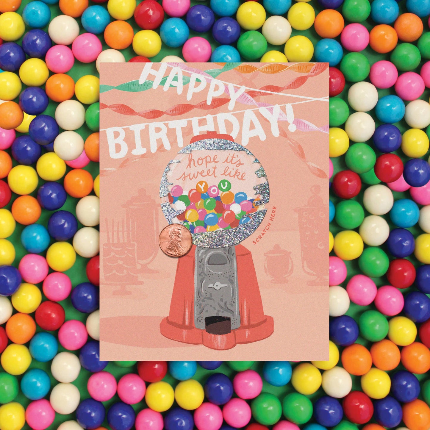 Scratch-off Card - Gumball Machine - Birthday