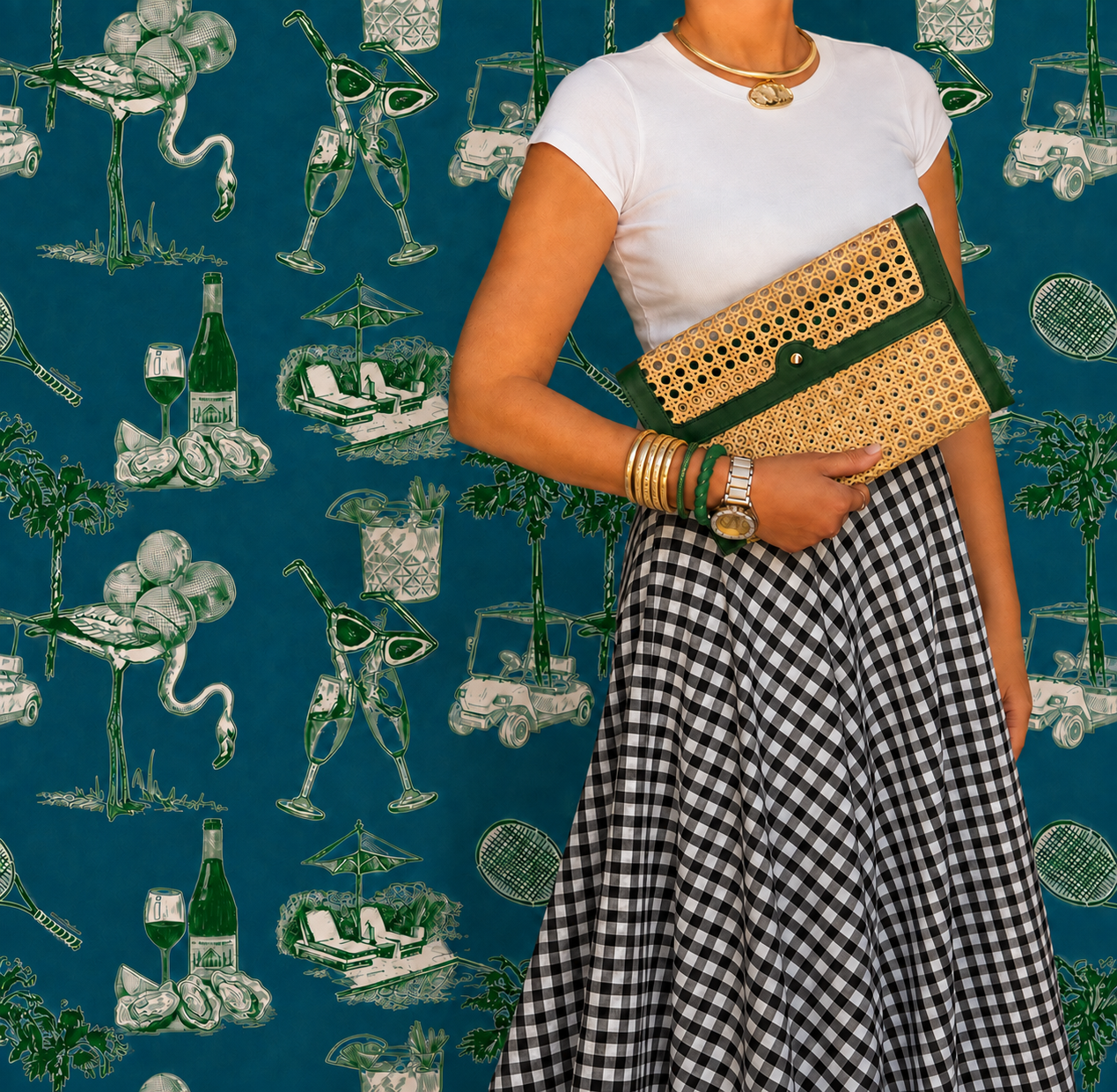 French Quarter Clutch- Green
