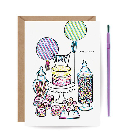 Paint With Water Card - Sweet Table