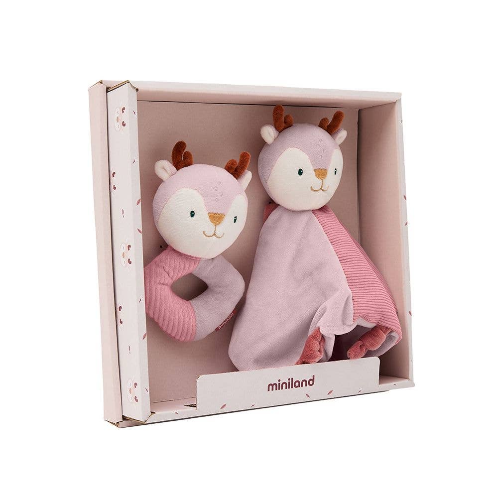 Baby Deer Collection: 2pc Gift Set - Rattle & Lovey