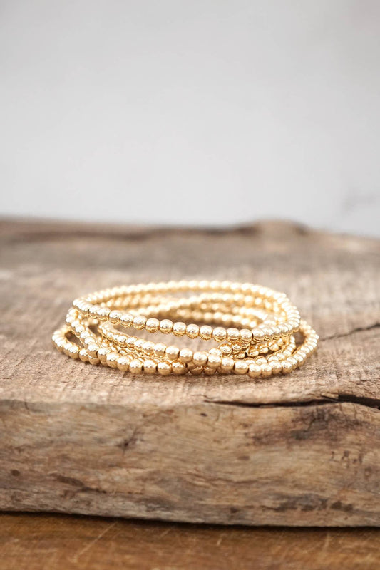 Small ball beads bracelet - Gold tone