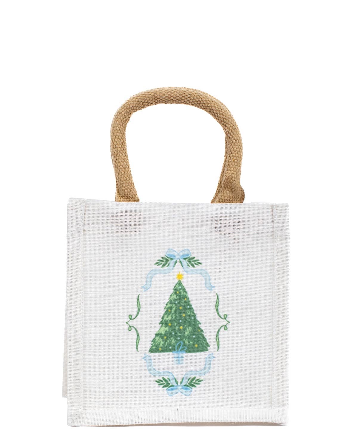 Waltz Tree Juco Petite Gift Tote   White/Green   7x7x5