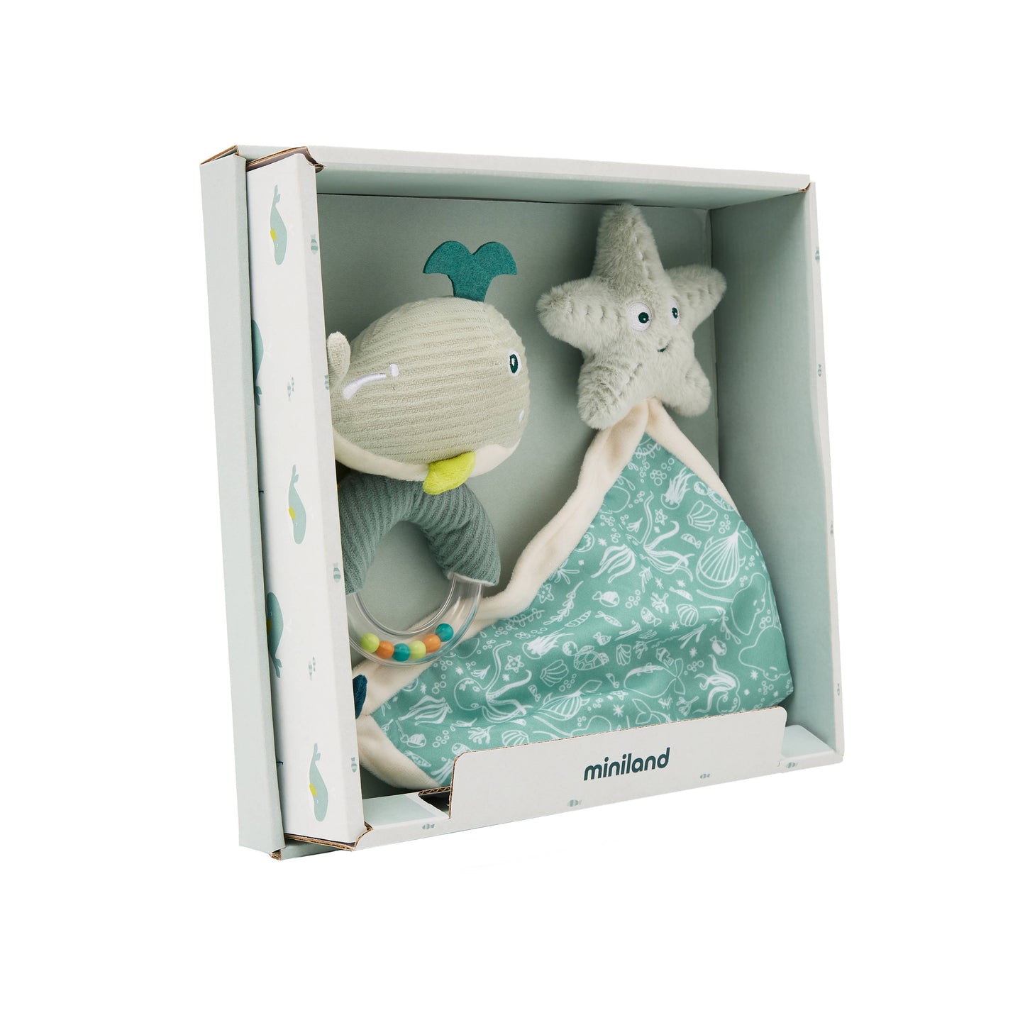 Ocean Collection: 2pc Baby Gift Set - Rattle & Lovey