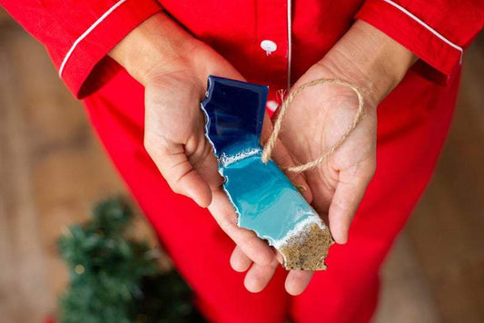 South Carolina State Christmas Ornament, Beach Resin Art