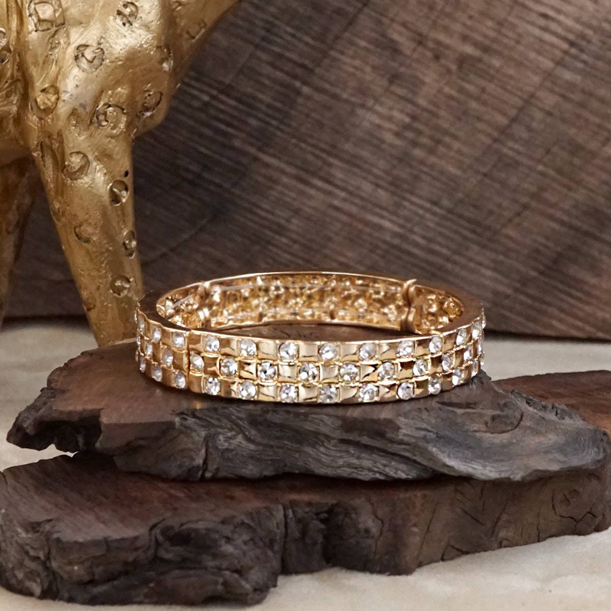 Luxe Check – Checker Crystal Stretch Bangle