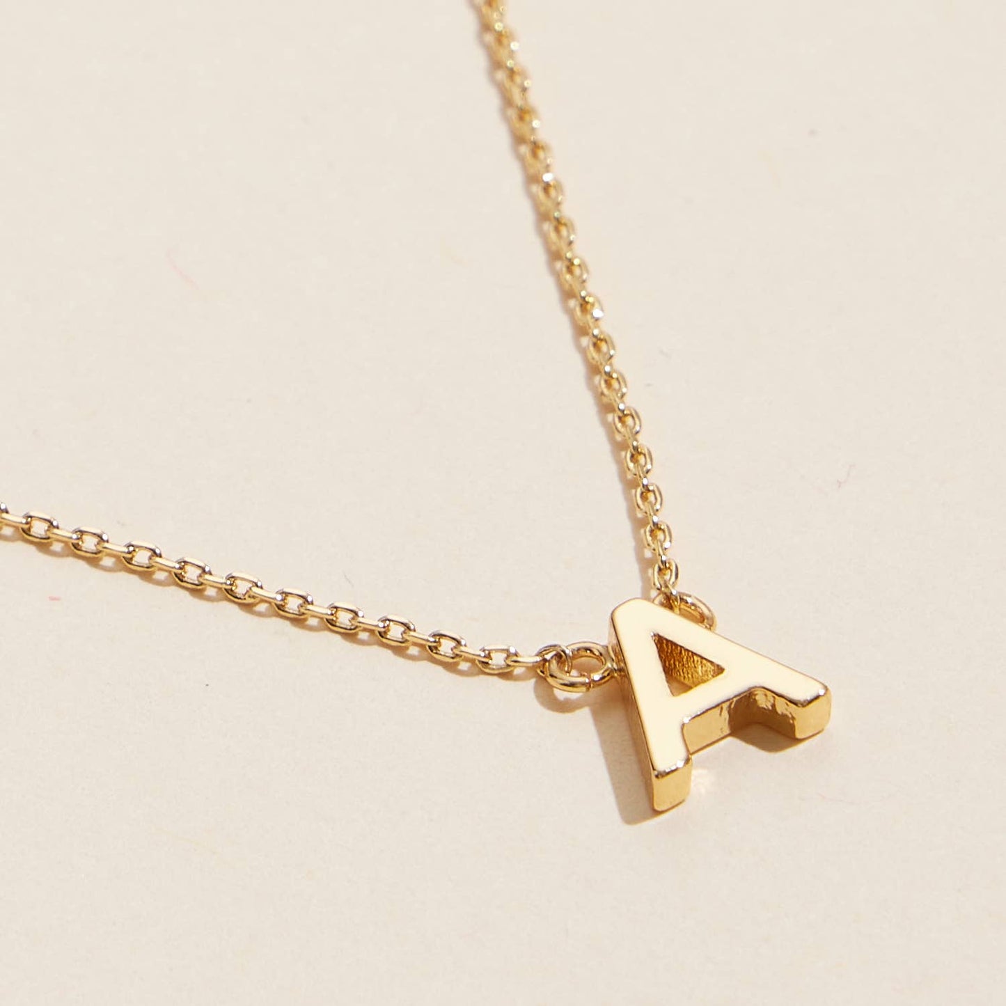 Initial Metal Letter Charm Short Necklace 16 inch