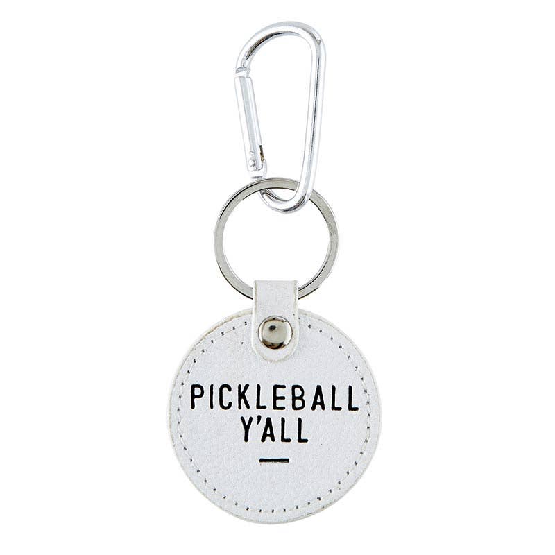 Round Leather Keychain - Pickleball Y'all