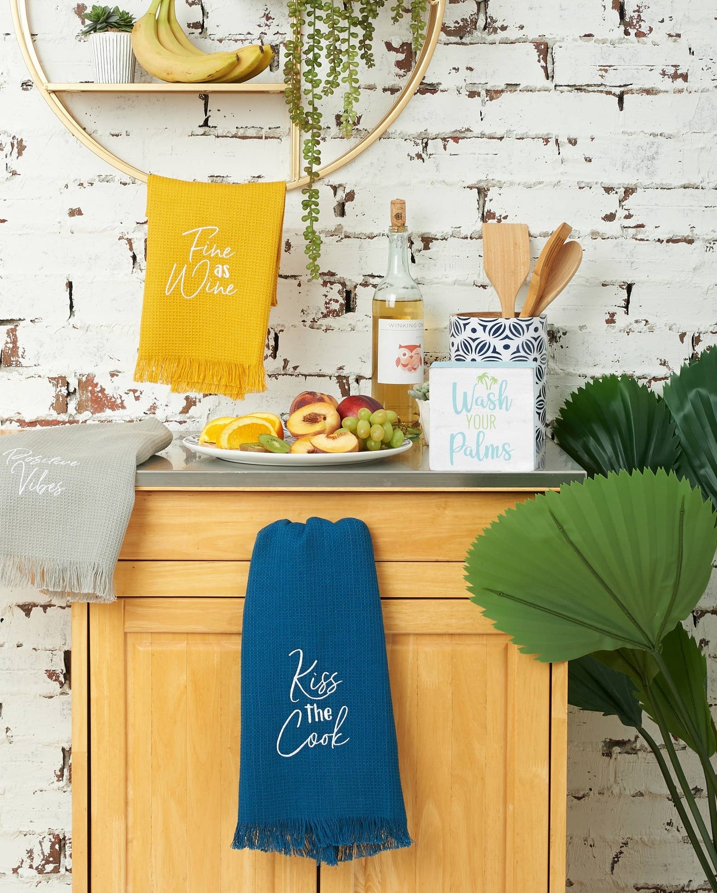 Wash Your Palms Wood Block Shelf Sitter