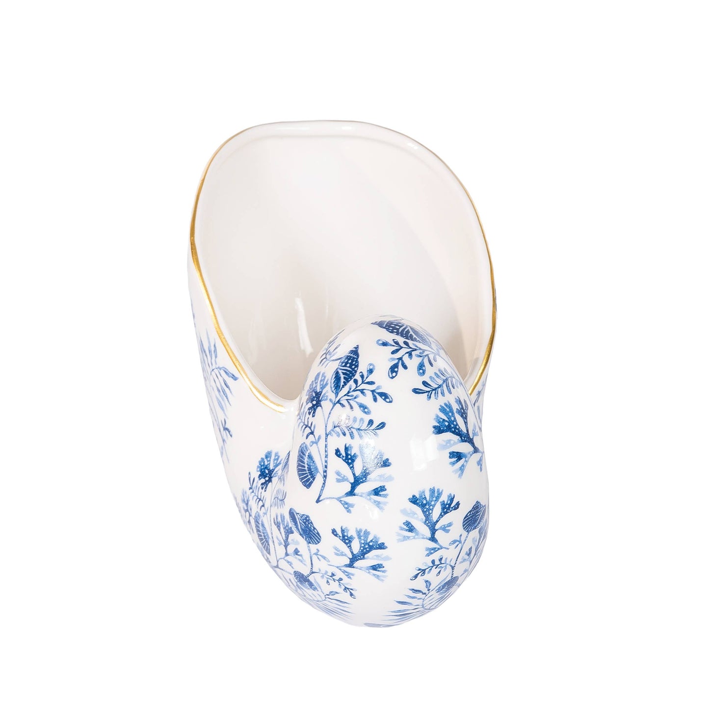 Coastal Chinoiserie Nautilus Shell Top Decorative Figurine