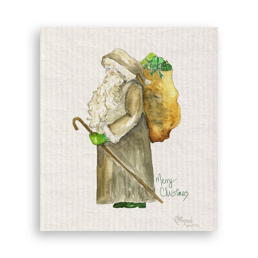 Grey Santa Swedish Dishcloth