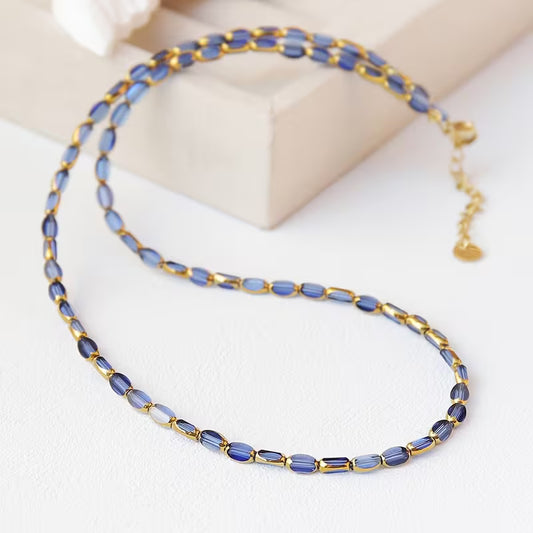 Oval Blue Quartz Choker