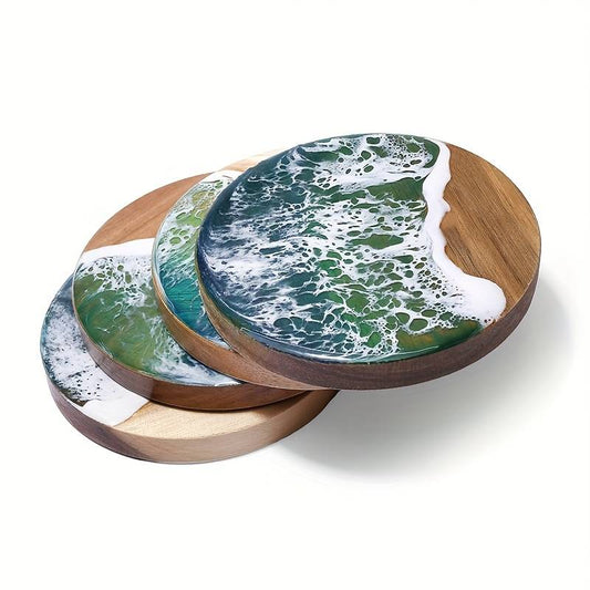 Resin Coasters with Wave Design