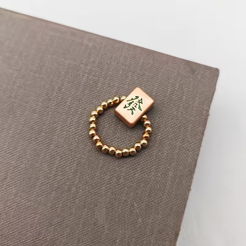 18k Gold Plated Mahjong Ring