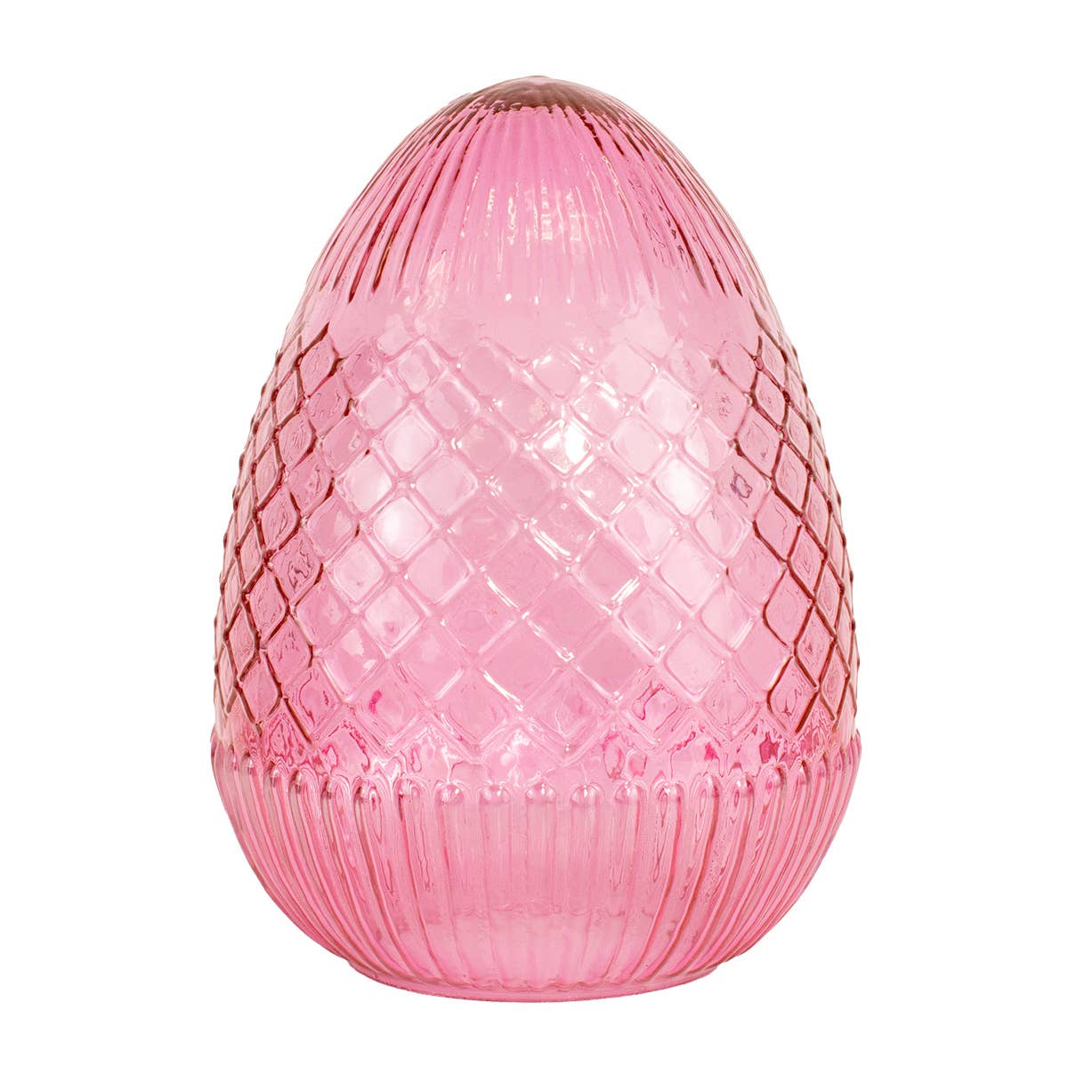 Large Pink Glass Egg ~ 10"