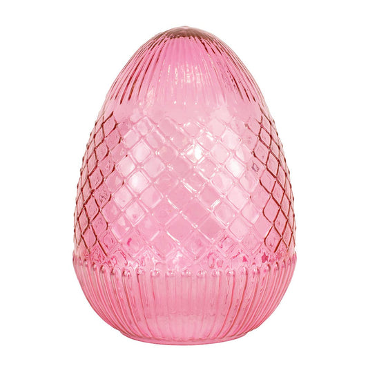 Large Pink Glass Egg ~ 10"