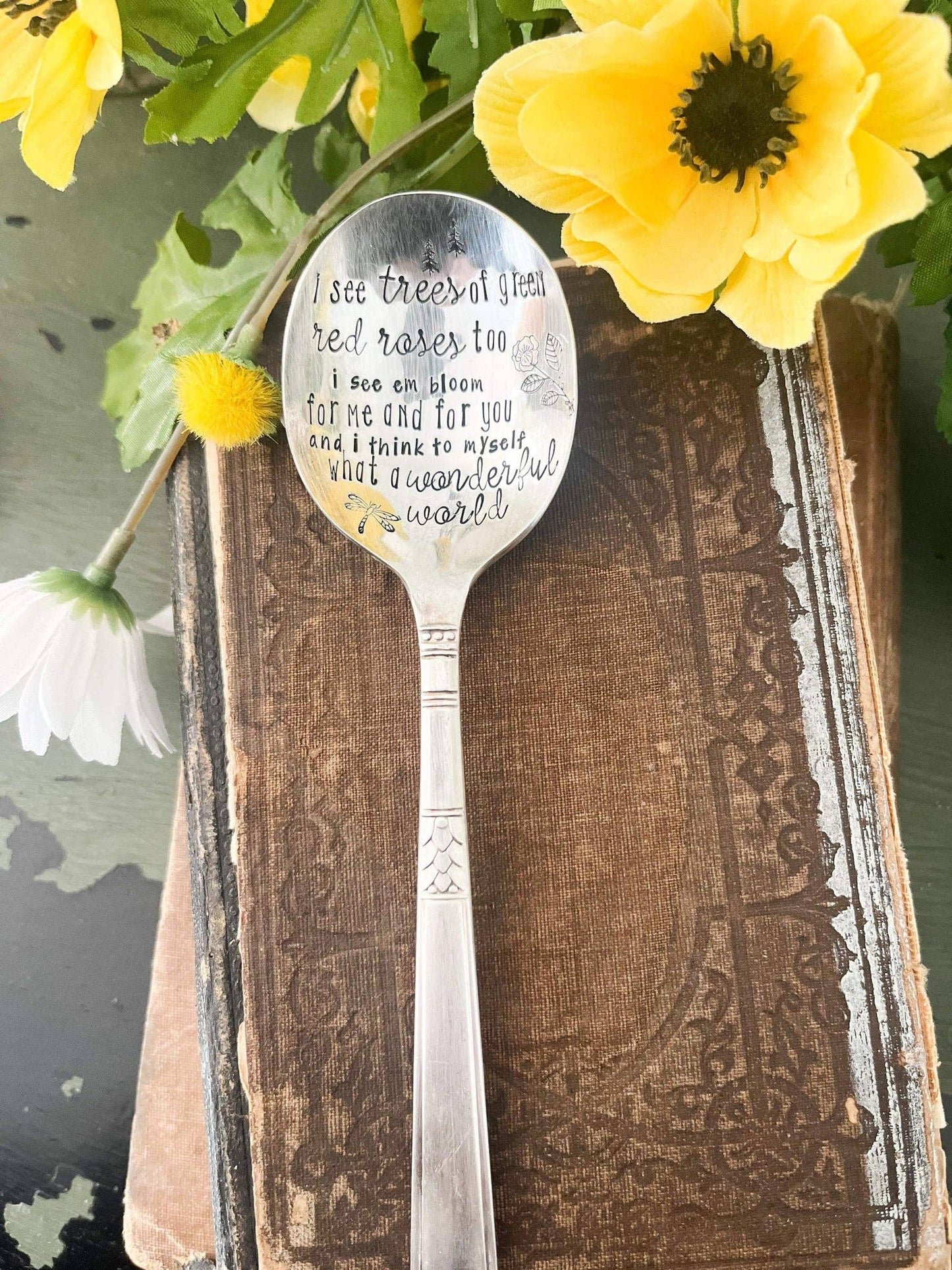 What A Wonderful World Song Vintage Stamped spoon