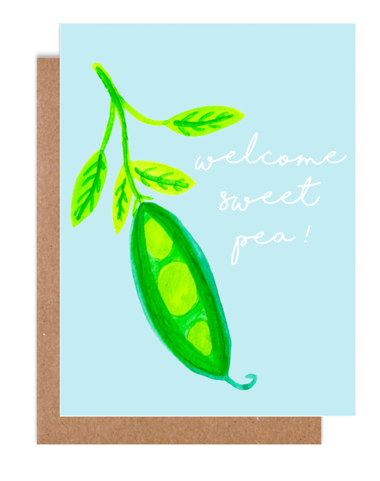 Welcome Sweet Pea Card