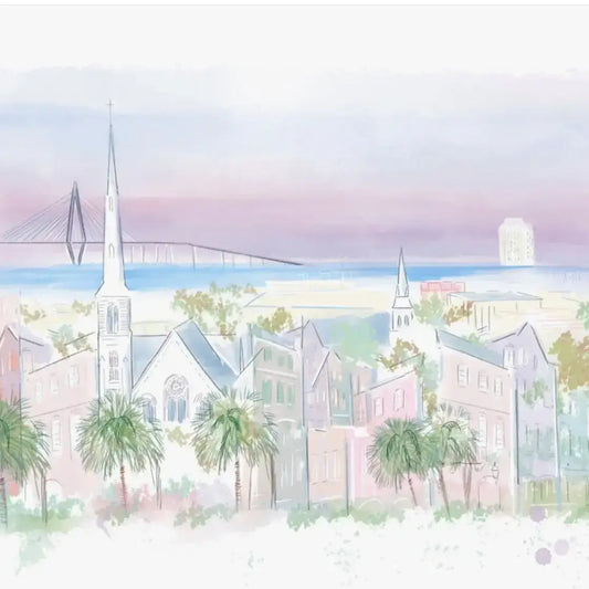 PURPLE CHARLESTON SKYLINE - Art Print