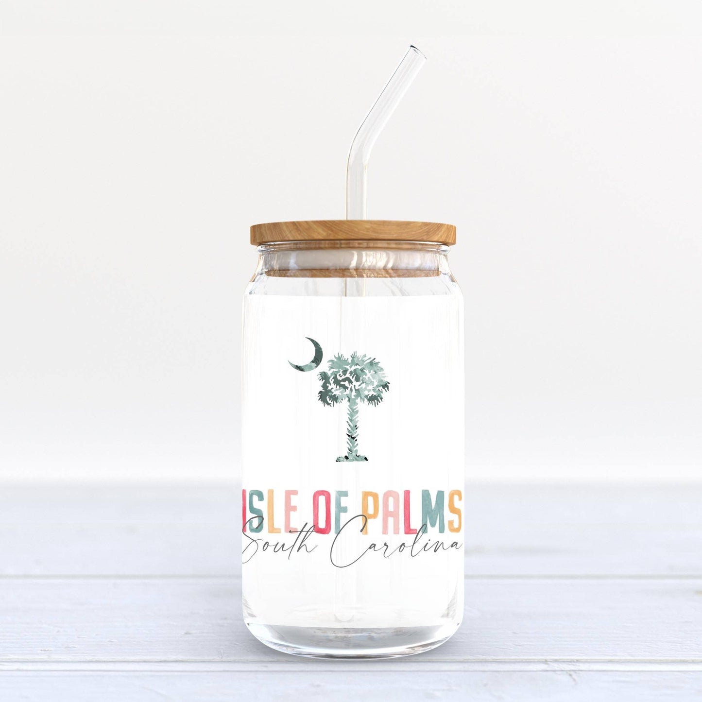 Isle Of Palms South Carolina Watercolor Cold Brew Glass
