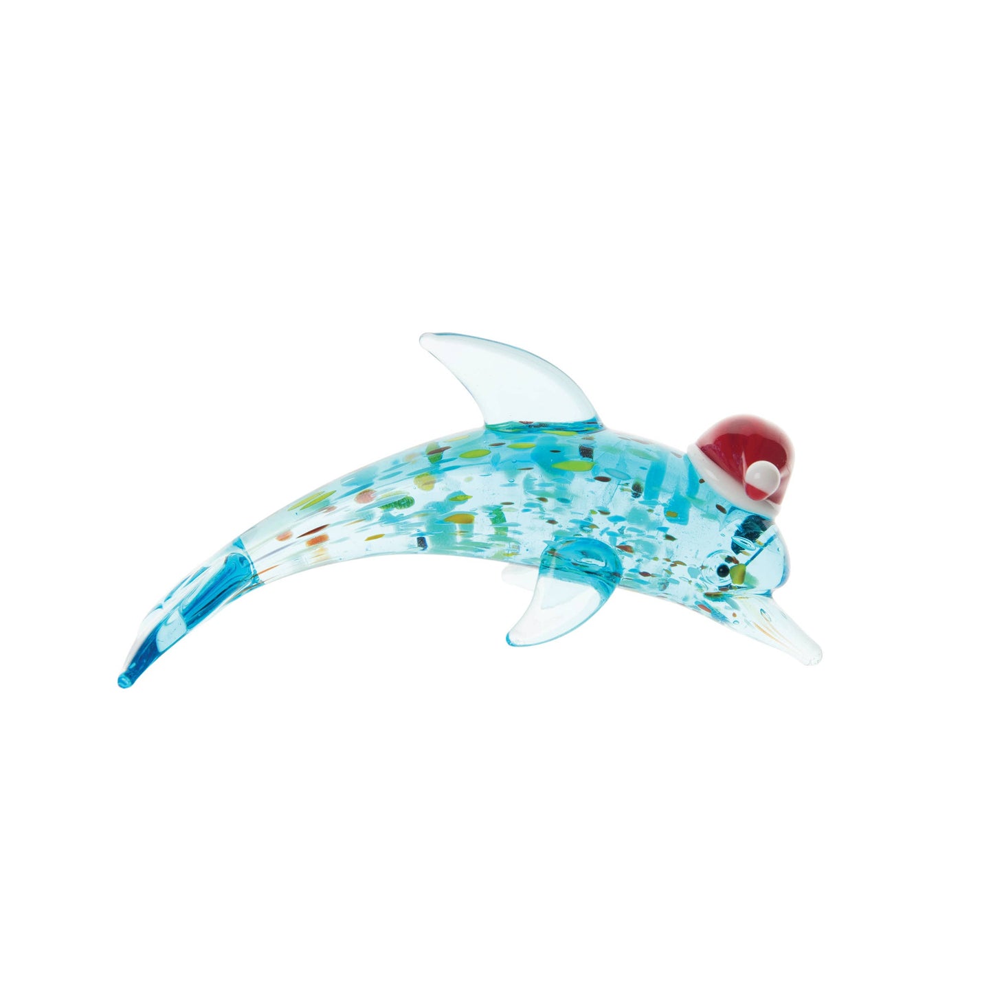 Dolphin with Santa Hat Figurine