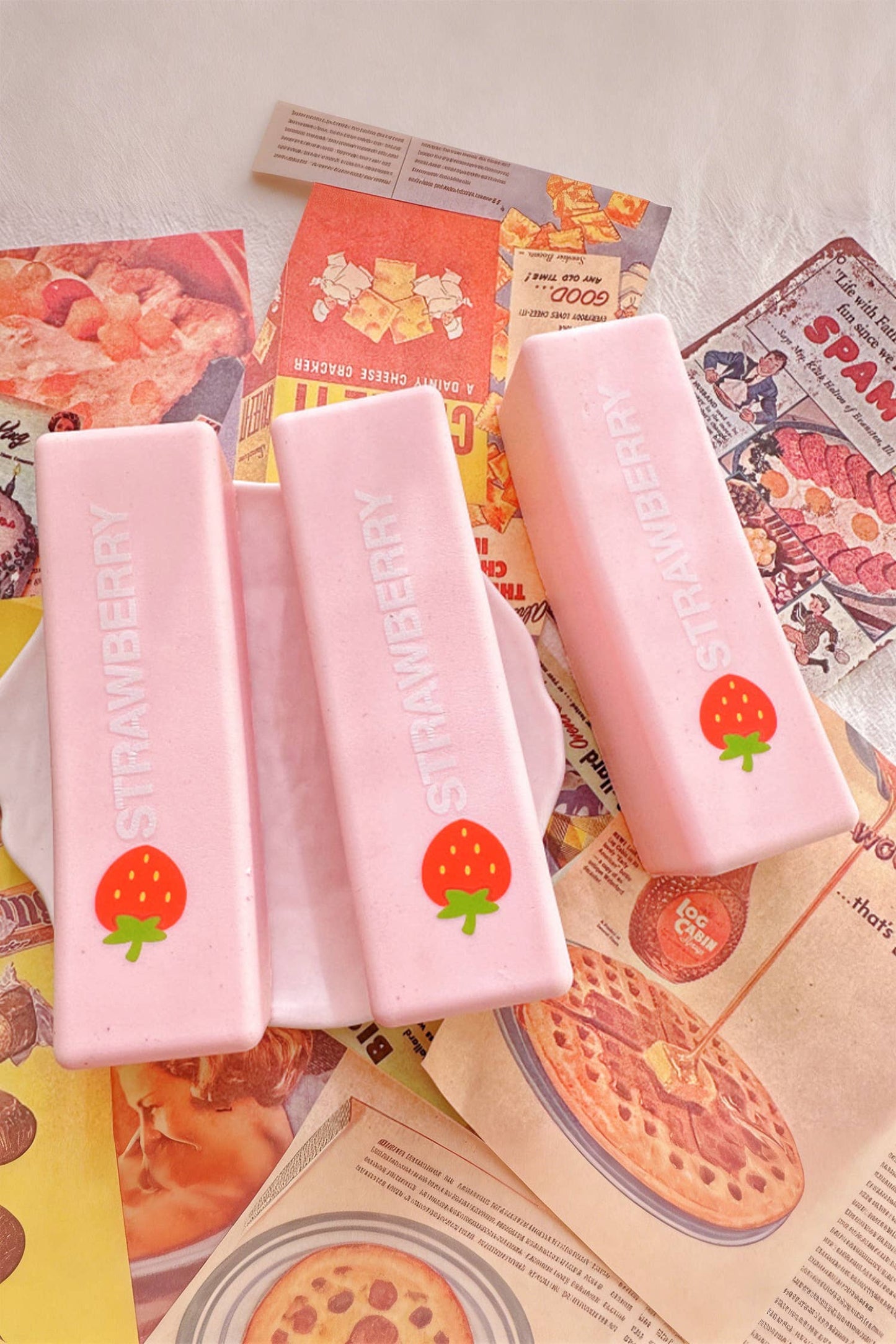 Strawberry Patterned Rectangular Stress Toy Gifts