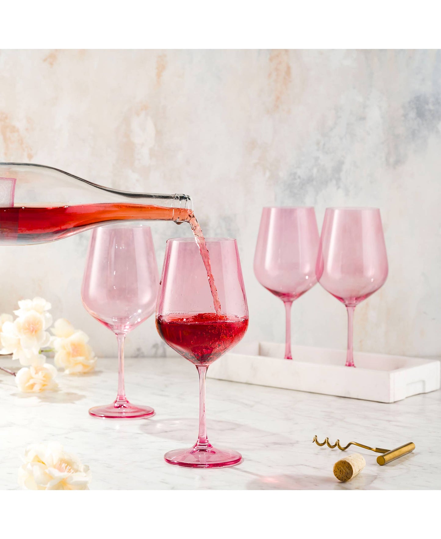 Red Wine Glasses - Rose