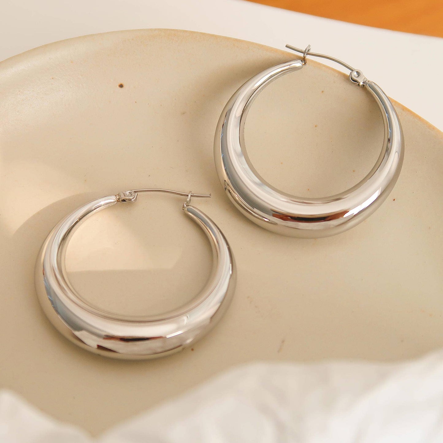 Galene Non-Tarnish Classic Large Hoop Earring